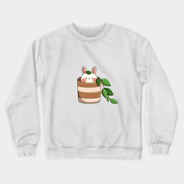 Kawaii Rabbit Crewneck Sweatshirt by Salfiart